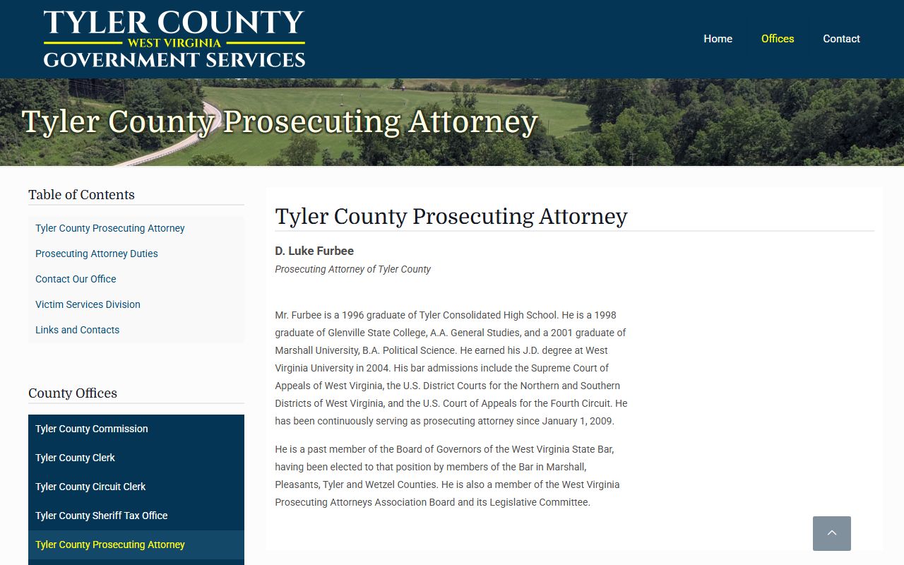 Tyler County prosecutor page for court records after arrest